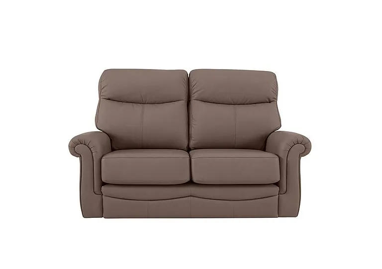 Avon 2 Seater Leather Sofa - No Recliner - Oxford Chocloate