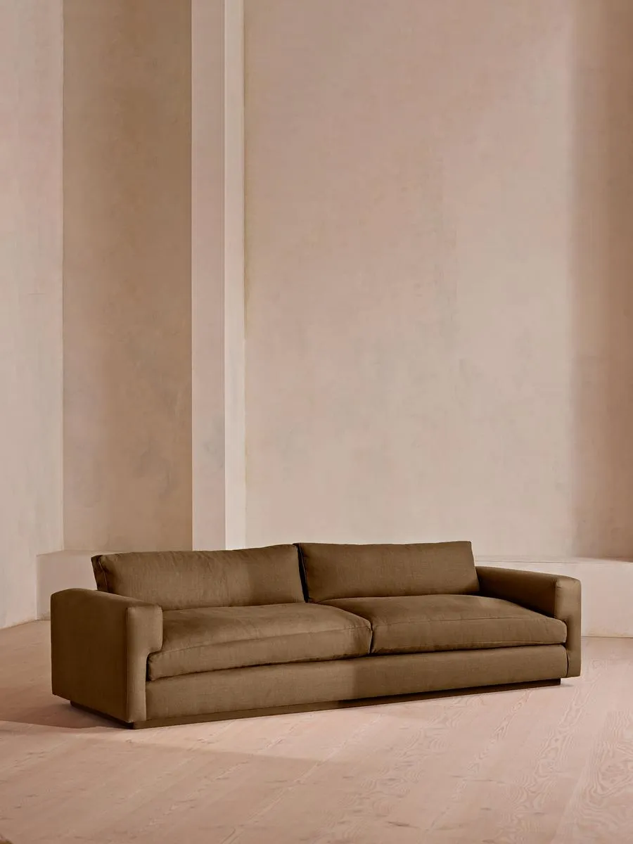 Mossley Four Seater Sofa, Linen, Ochre