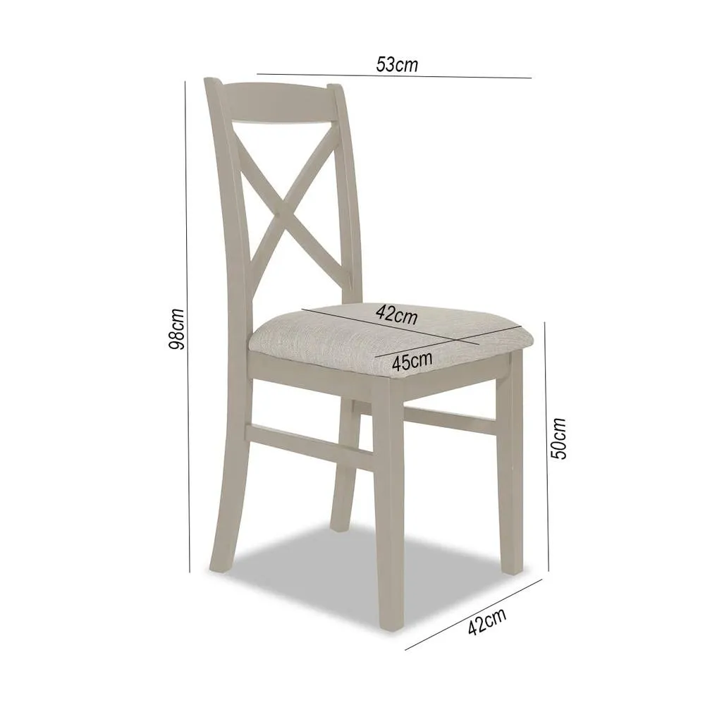 Statement Furniture Florence Crossback Upholstered Seat Dining Chair in Taupe 4