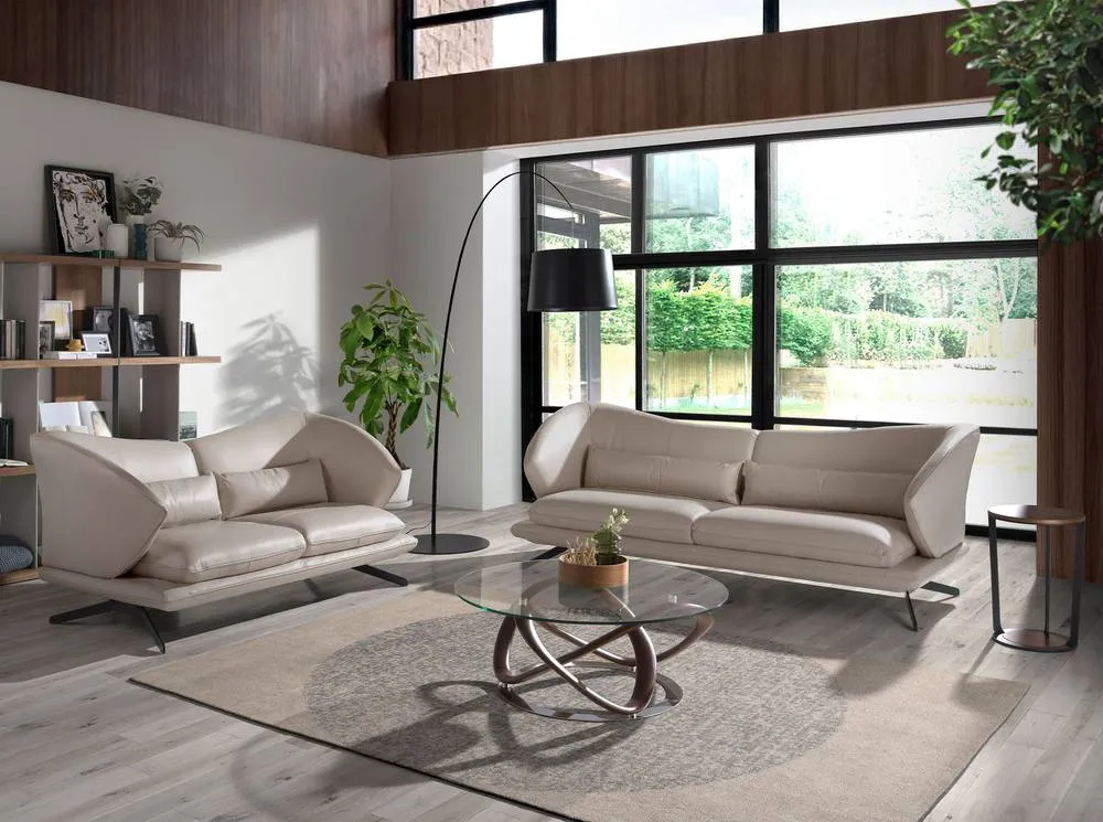 Angel Cerda Walnut Round Coffee Table with Tempered Glass 4