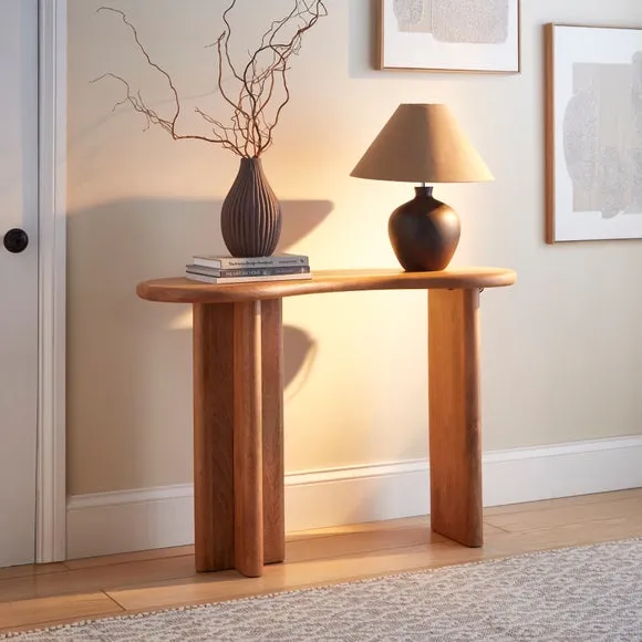 Ludo Kidney Shaped Console Table, Mango Wood 2