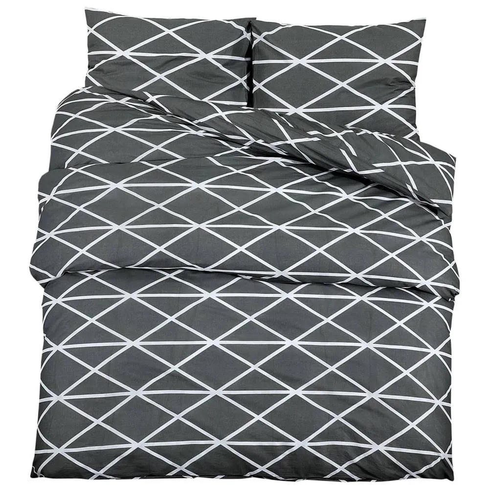 Berkfield Home Duvet Cover Set Grey 240x220 cm Cotton