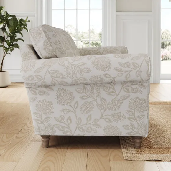 Flori Woven Floral Fabric 2 Seater Sofa 2