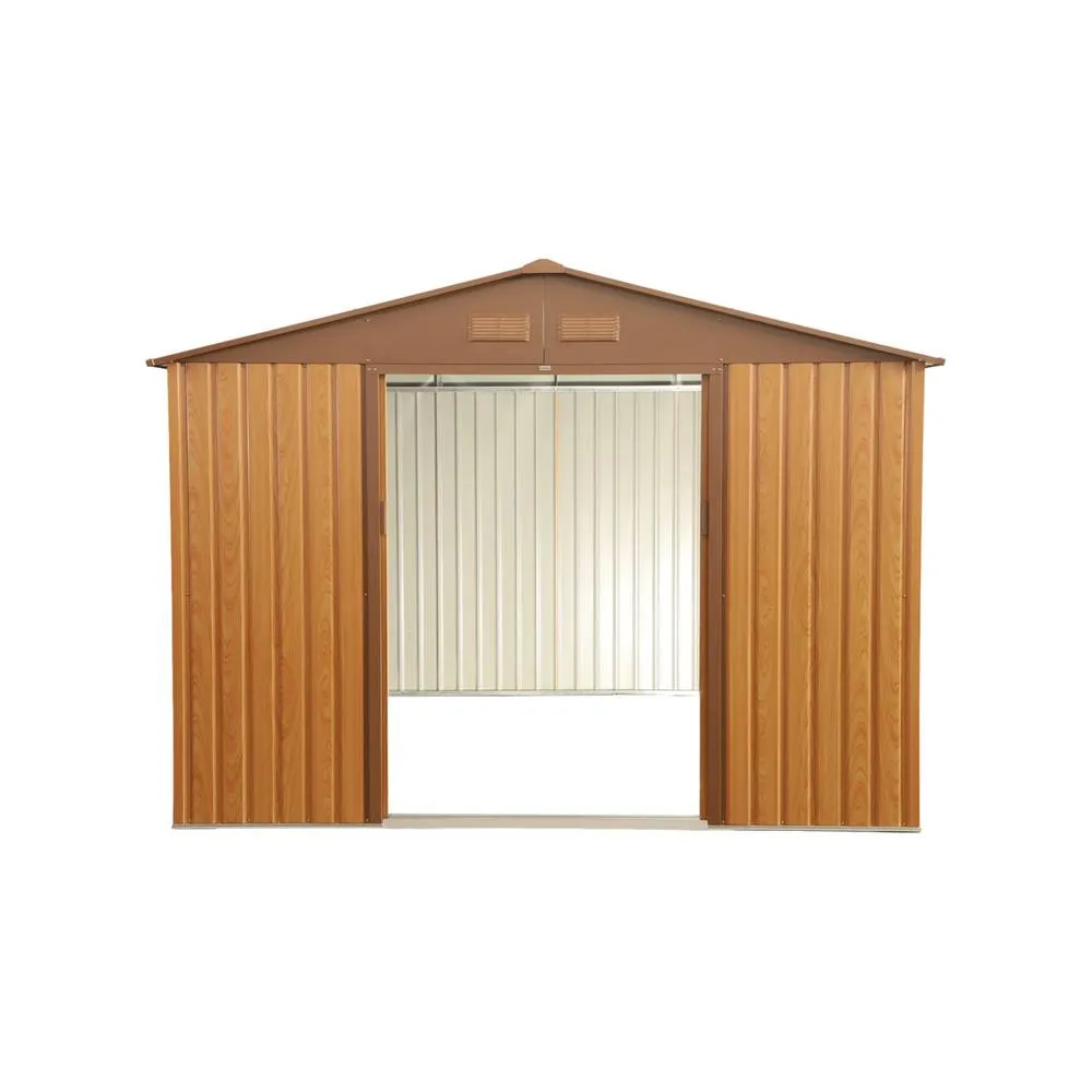 sweeek 8.84 m² metal garden storage shed in Brown 6