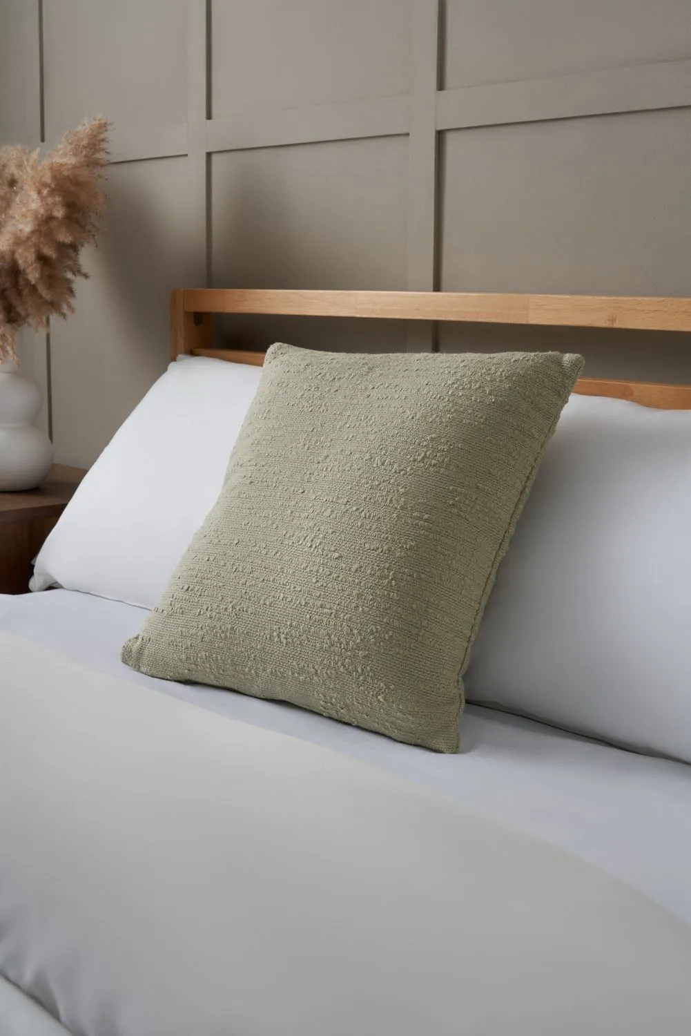 BHS Textured Slub Cushion in Green