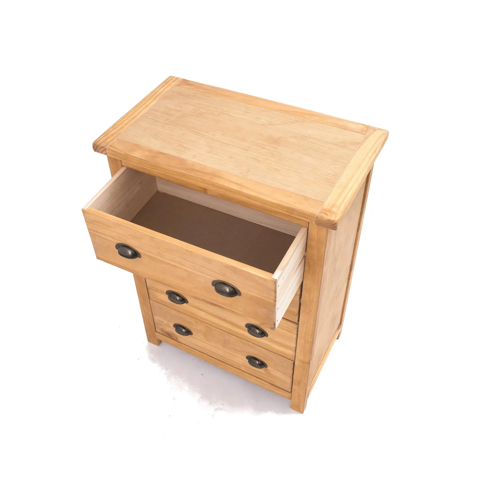 Cabinet Bits Lugo 4 Drawer Chest of Drawers Brass Cup Handle in Light Brown 4