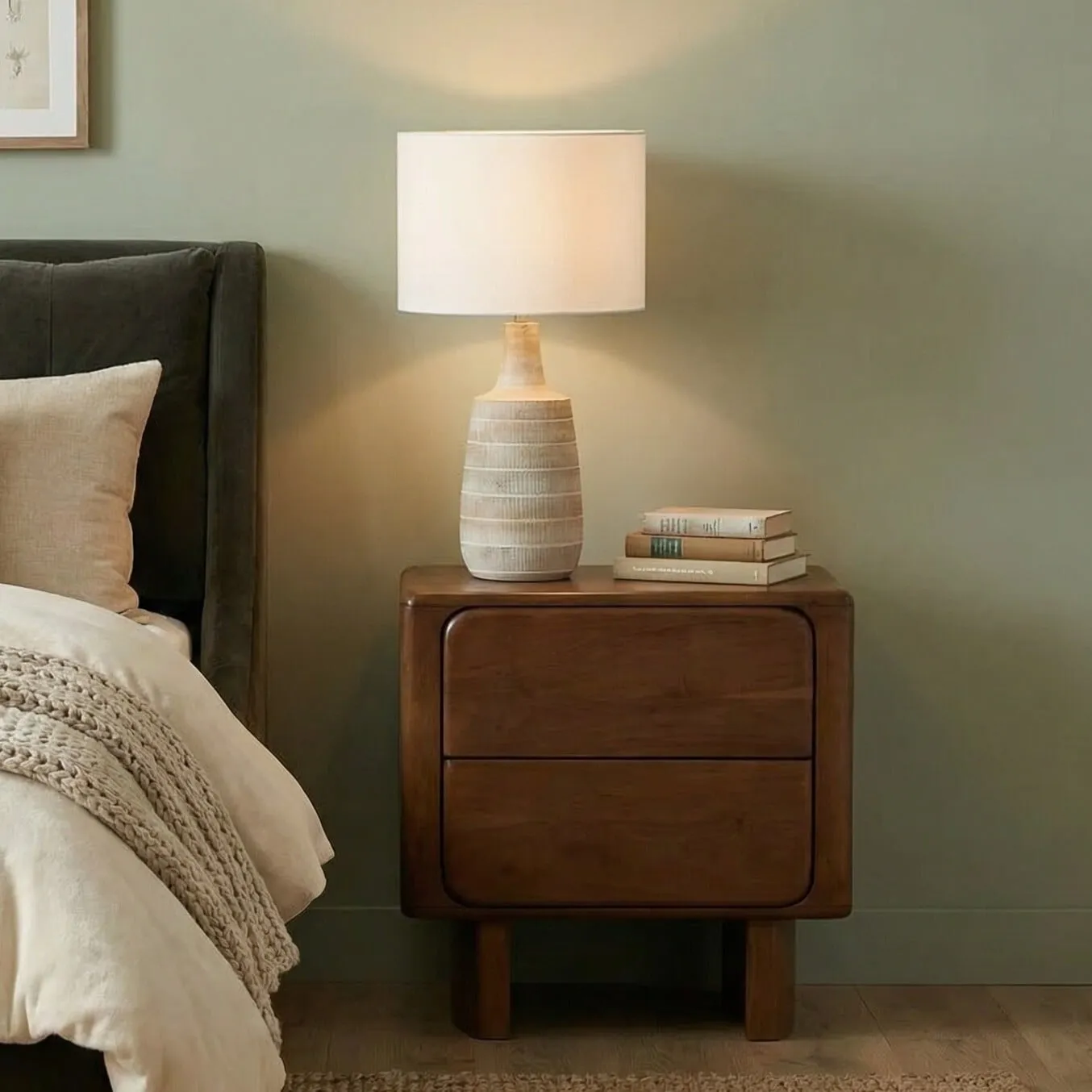 Zerina Bedside 55X43X55Cm Table, Acacia Wood | Barker & Stonehouse 2