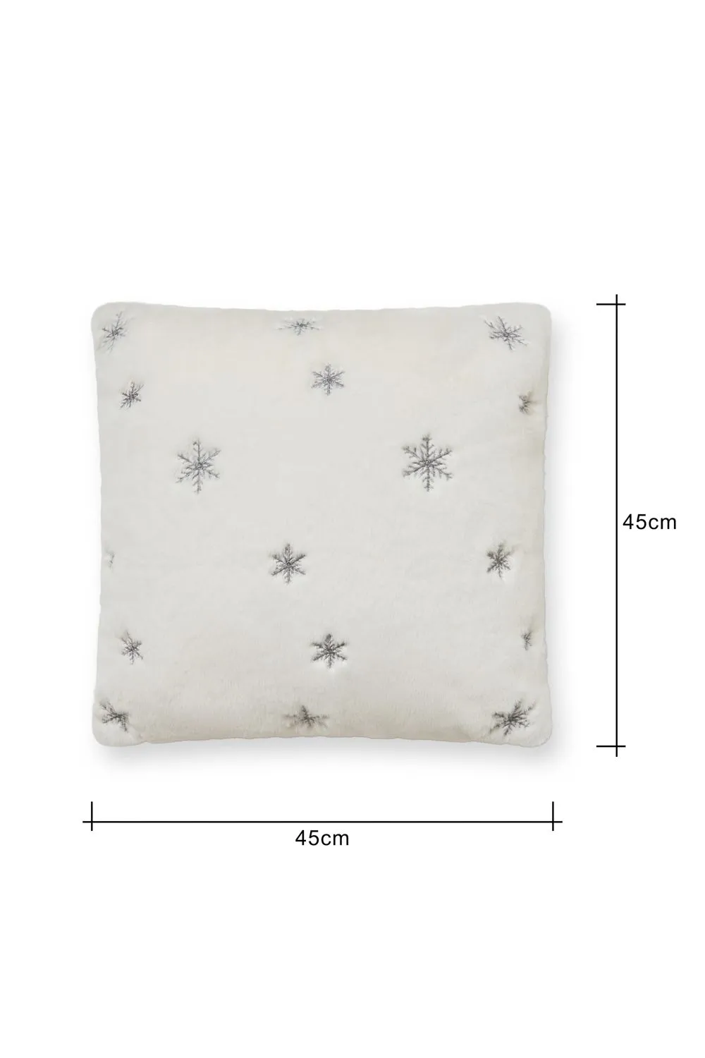 BHS Christmas Sparkling Snowflakes Cushion in White 3