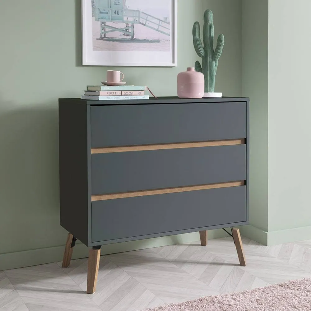 Nöa and Nani Otto Chest of Drawers Wide 3 Drawer in Grey 2