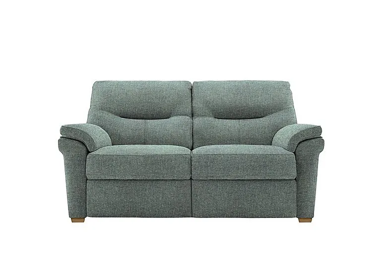 Seattle 2 Seater Fabric Sofa with Wooden Feet - Dapple Kingfisher