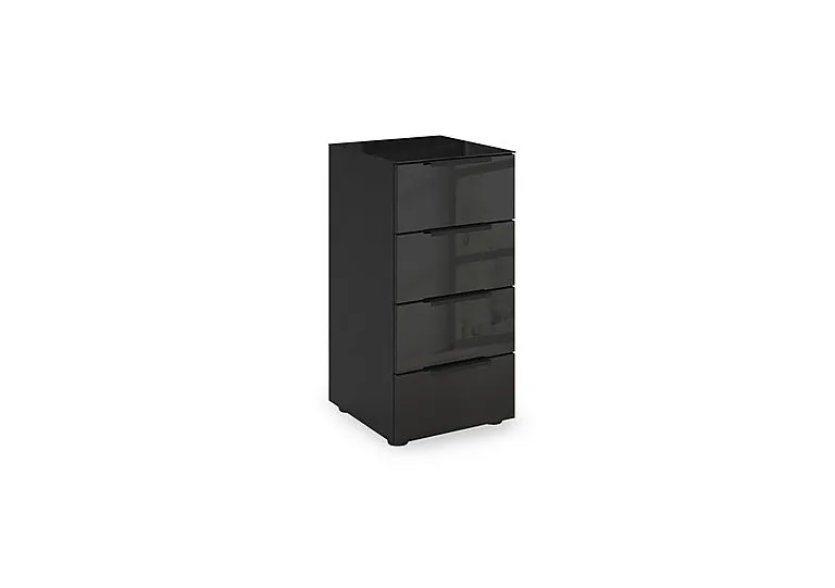 Haven 40cm 4 Drawer Chest with Glass Top and Front