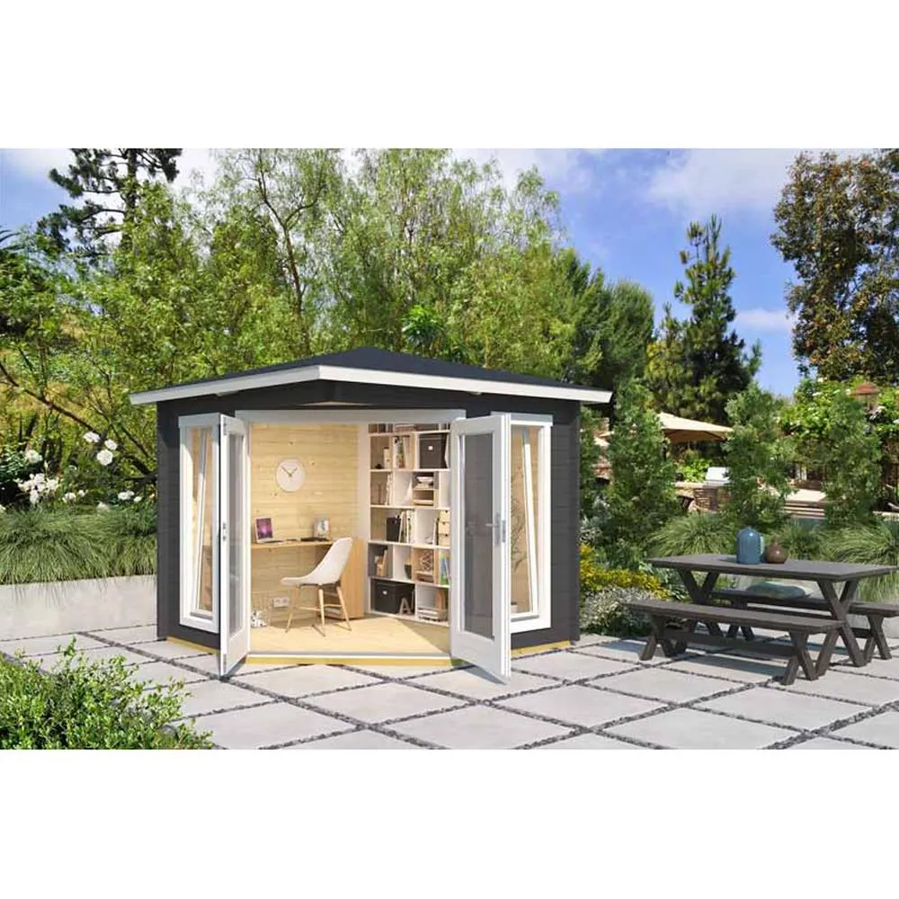 Lasita Maja Ltd Oban-Log Cabin, Garden Room, Home Office - L282.3xW282.3xH240.5 cm in Light Brown 3