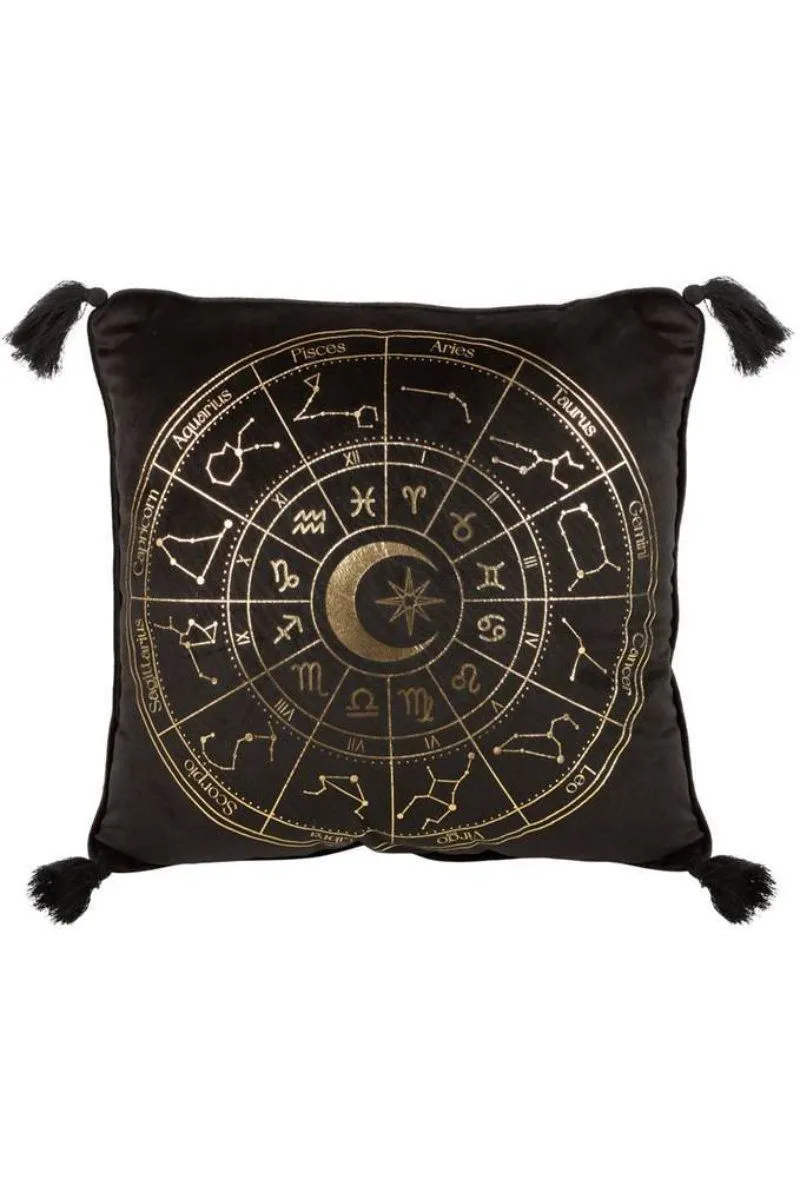 KDMD 35cm Square Black Astrology Wheel Cushion