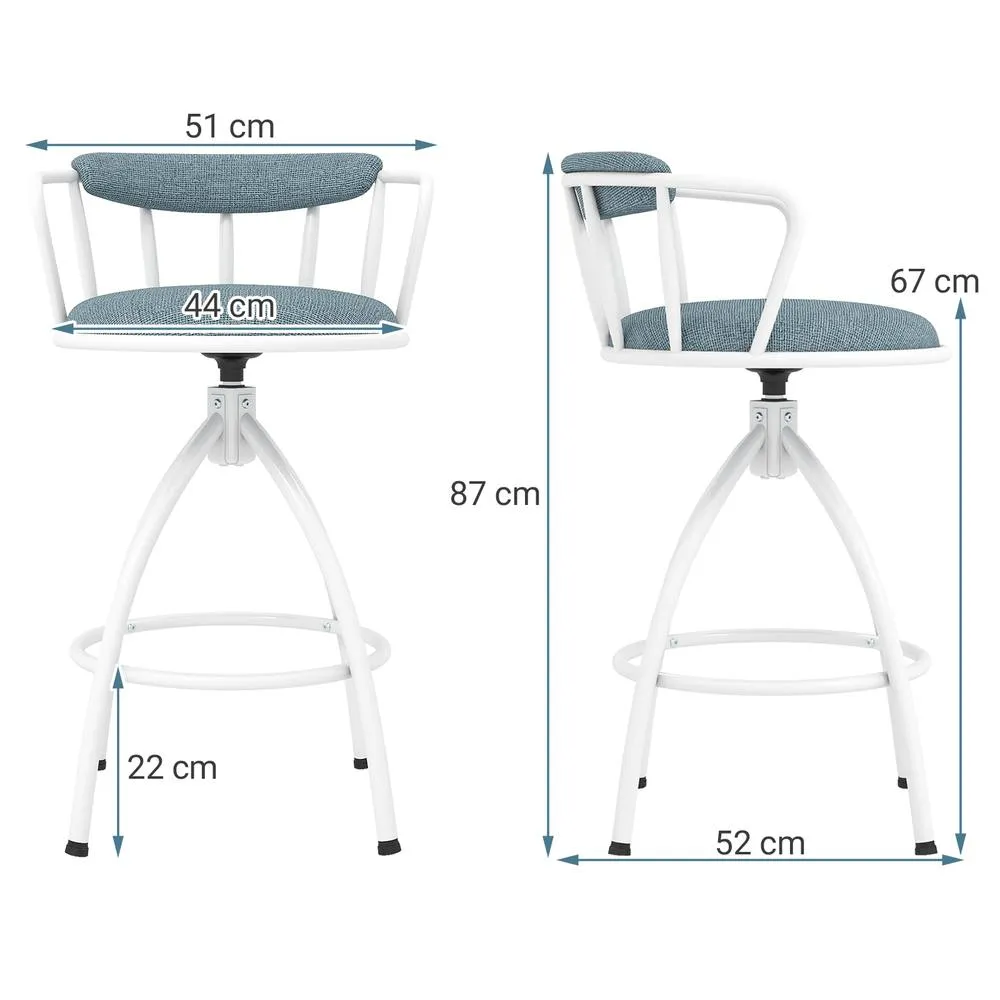 Costway 2PCS Counter Height Swivel Bar Stools Upholstered Breakfast Chairs 2