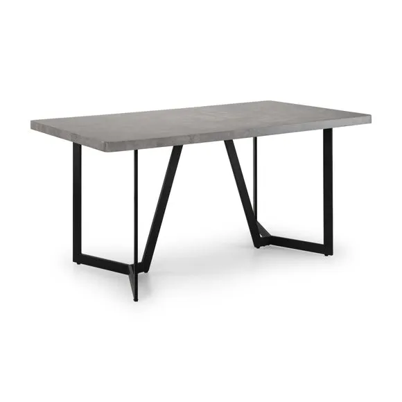 Miller 6 Seater Dining Table, Concrete Effect 2