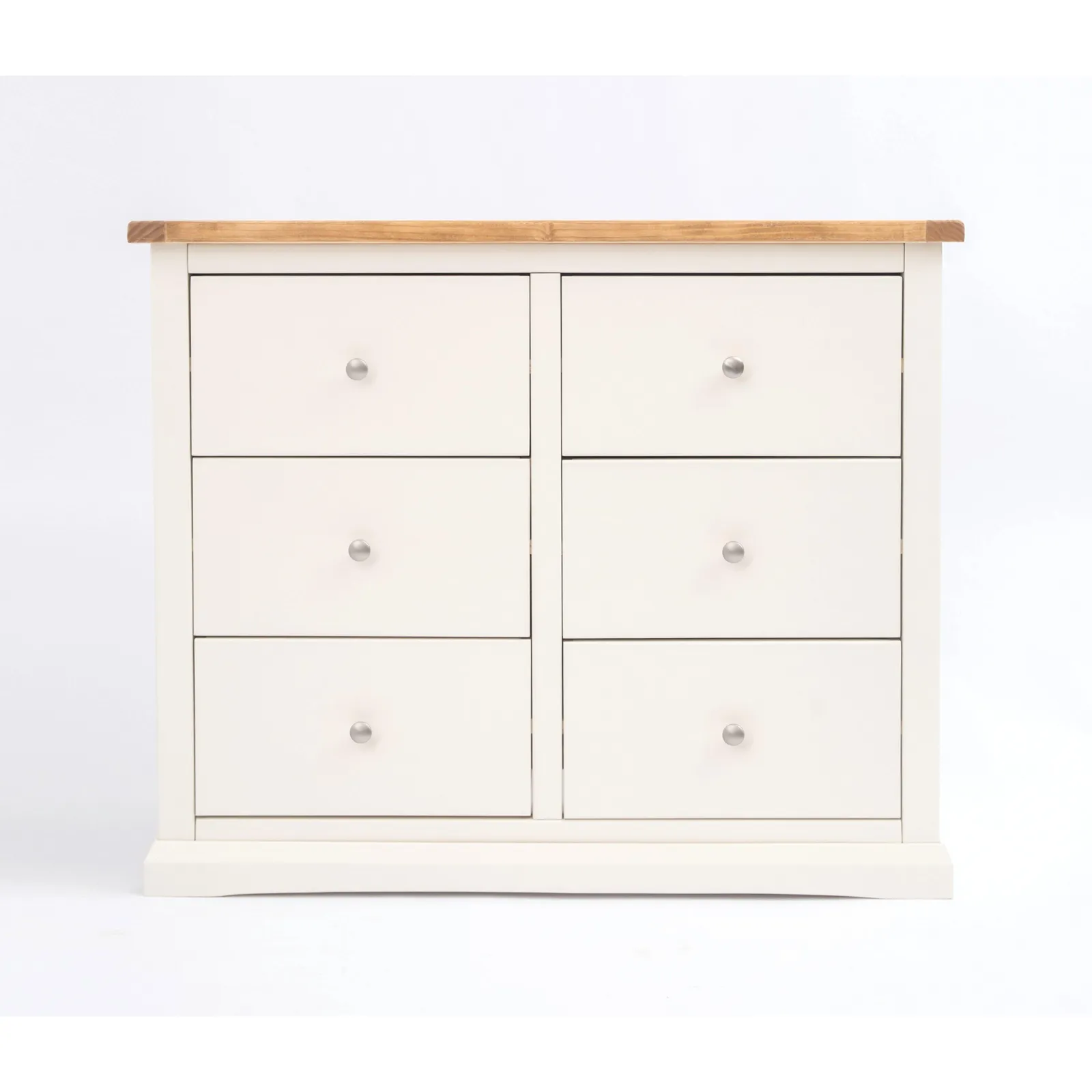 Cabinet Bits Castelli 6 Drawer Chest of Drawers Chrome Knob in Off-White