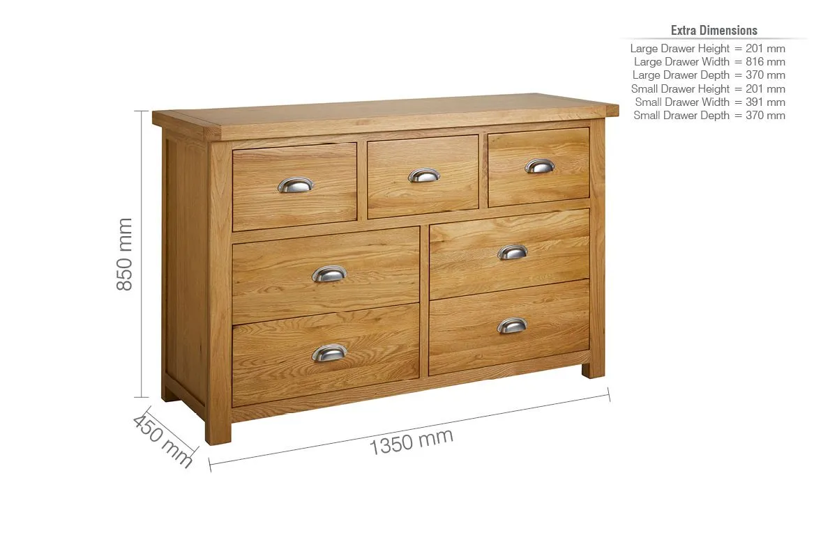 Birlea Woburn 4 + 3 Chest Oak in Light Oak 6
