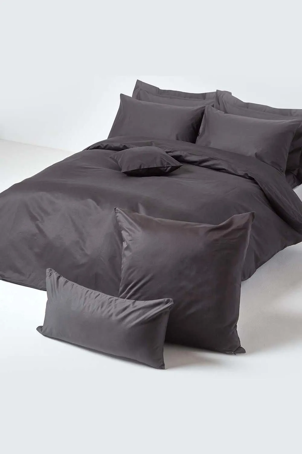 Homescapes Continental Egyptian Cotton Pillowcase 1000 TC, 40 x 40 cm in Dark Grey 4