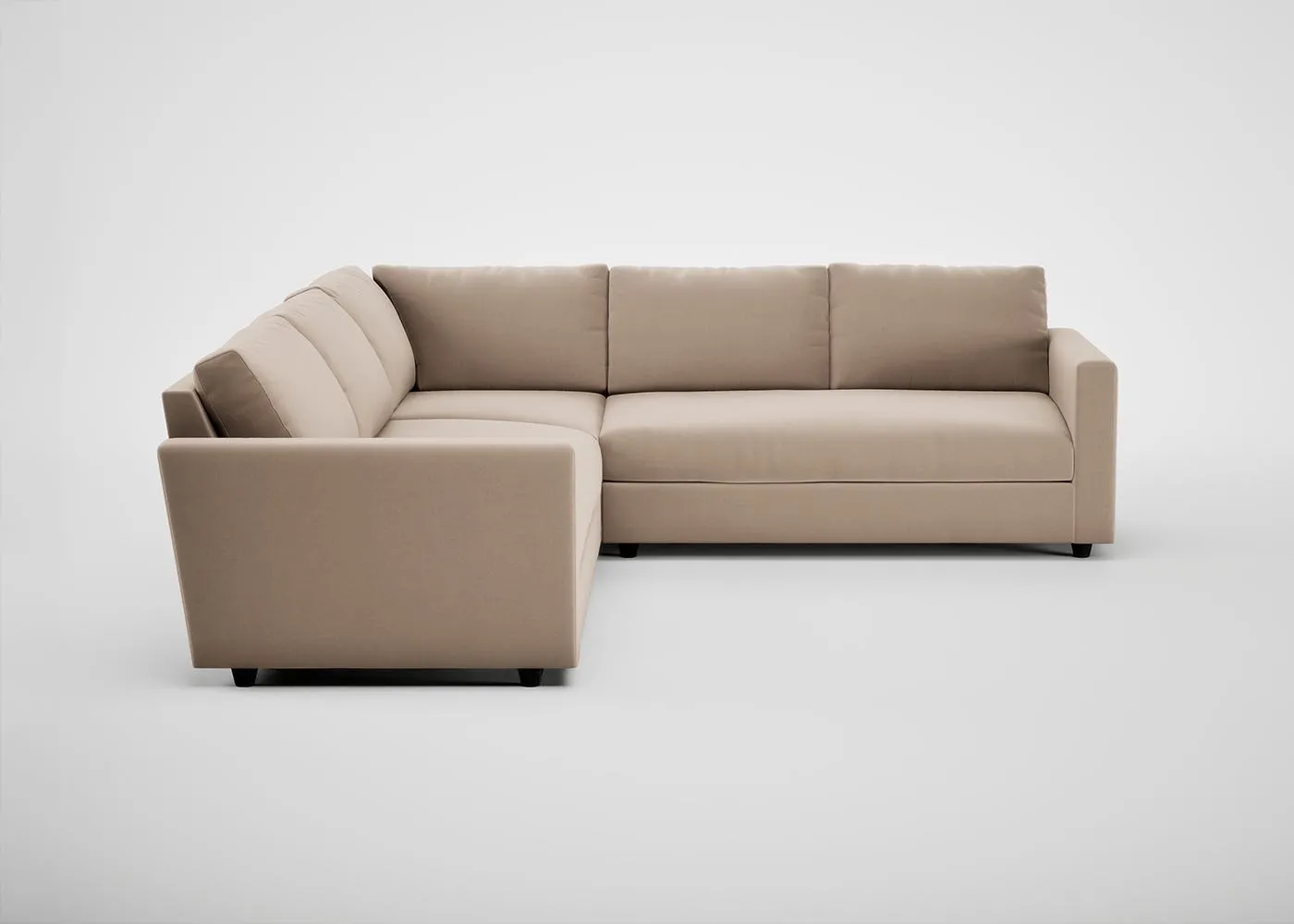 Heal's Nimbus II Large Corner Sofa Smart Velvet Pebble Black Feet 1