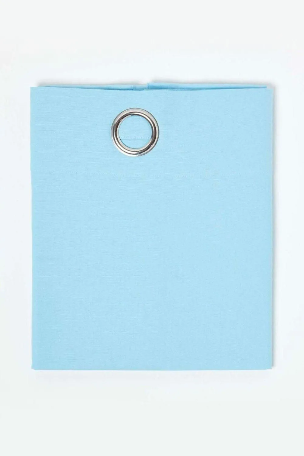 Homescapes Plain Cotton Ready Made Eyelet Curtain Pair in Blue 2