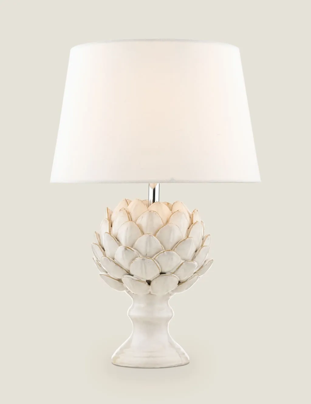 Laura Ashley Ceramic Artichoke Table Lamp Silver