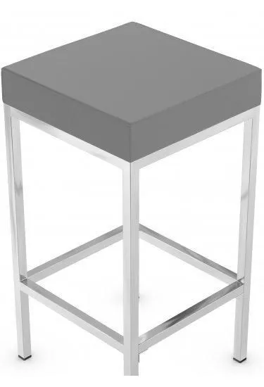 netfurniture Ernest Bar Stool Chrome Frame Fixed Height in Grey 2