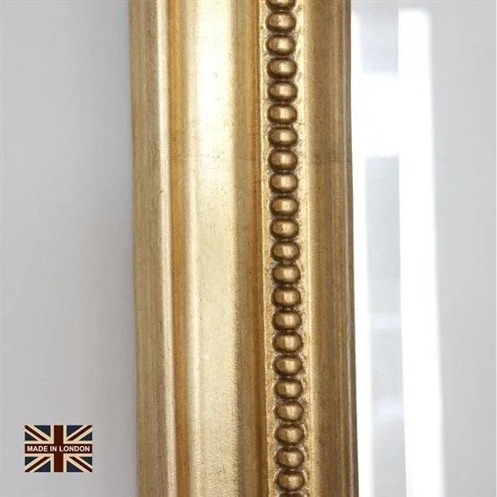 Yearn Mirrors Beaded Overmantle mirror 112(w)x127cm(h) Gold 2