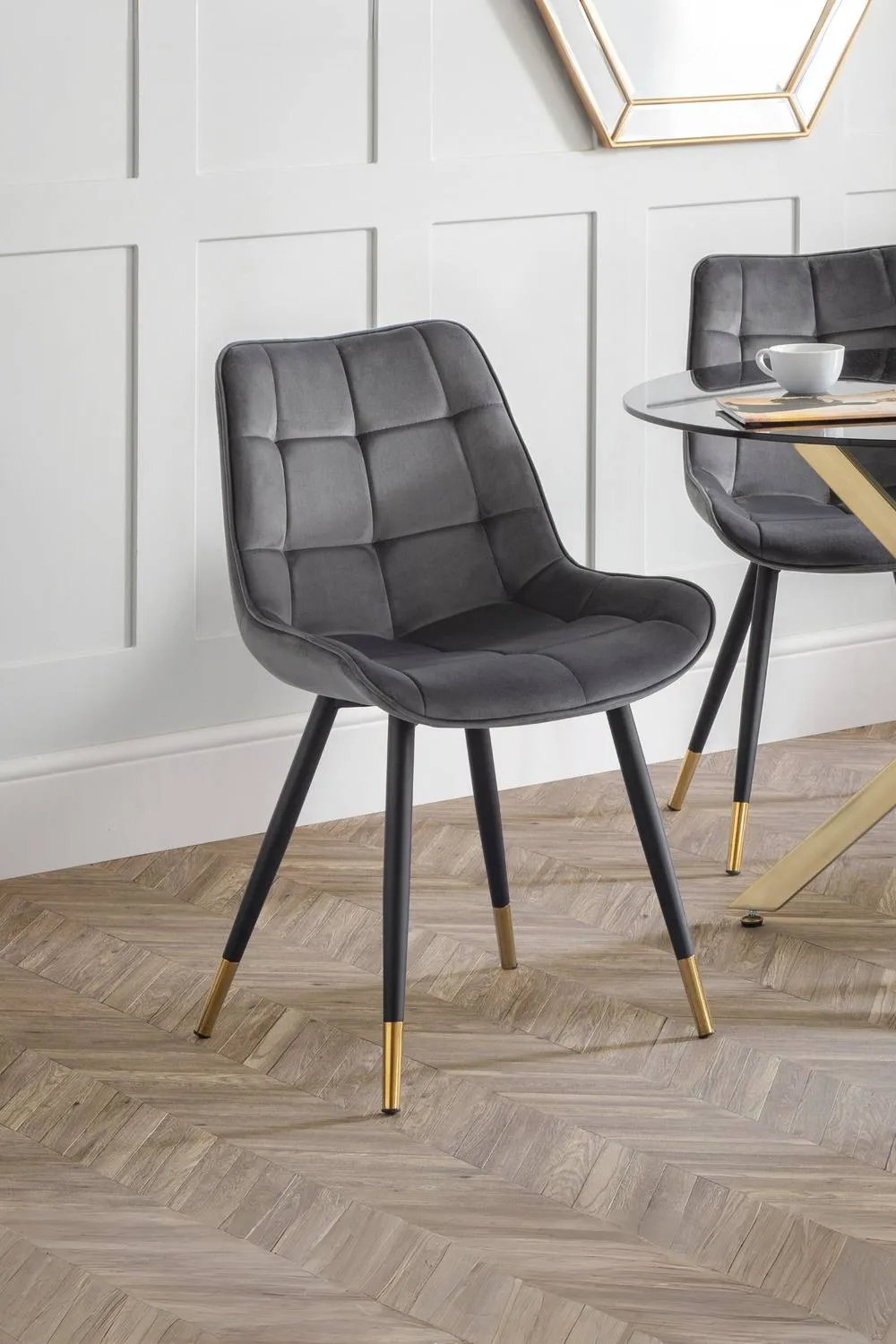 Julian Bowen Hadid Upholstered Dining Chair (Set of 2) in Grey 1