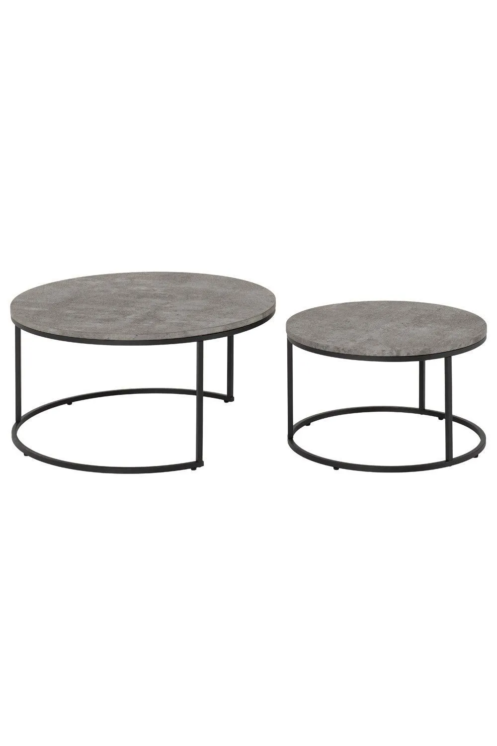 Seconique Athens Round Coffee Table Set in Charcoal 5