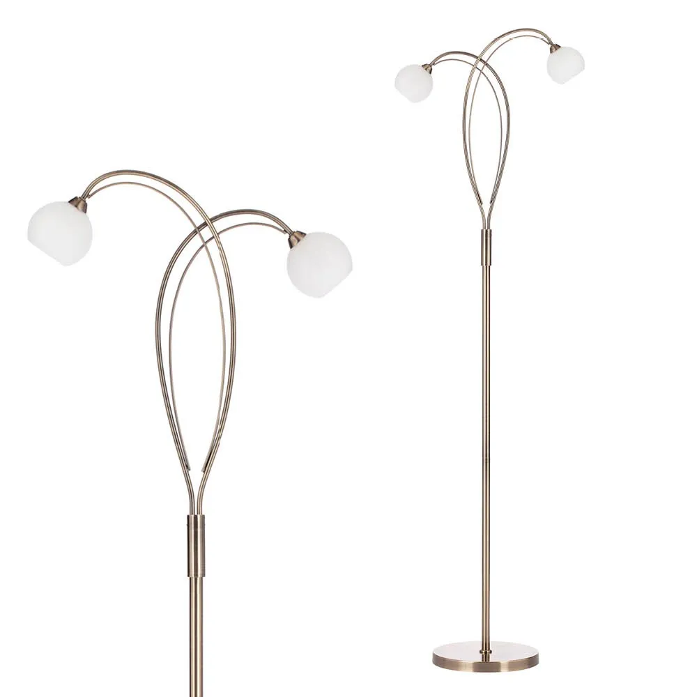 Soni Floor Lamp, Antique Brass