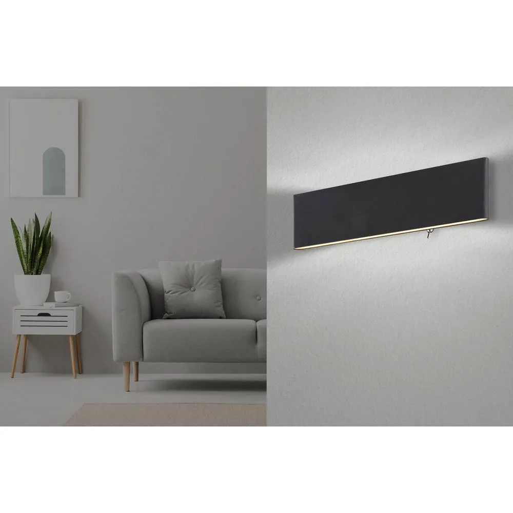 Globo Siegfried Large Black Switched Wall Light, Black 4