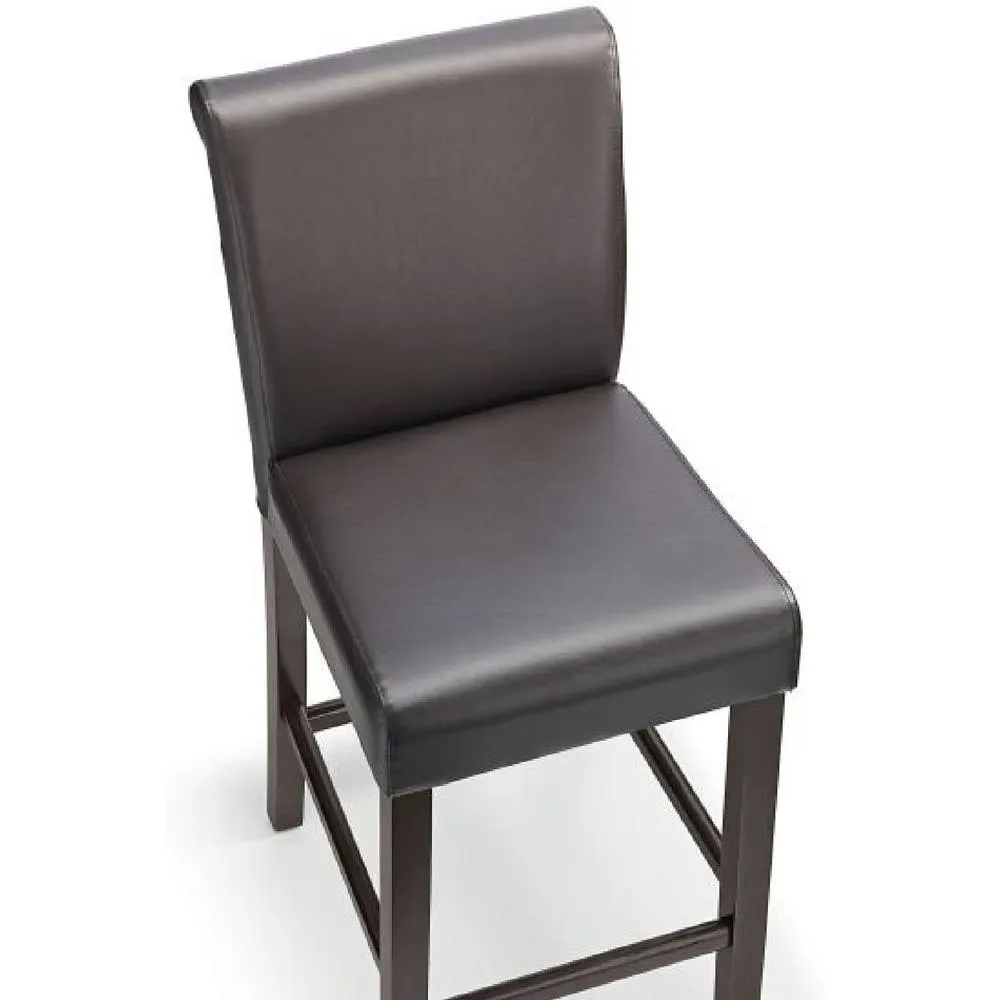 netfurniture Sayni Walnut Frame Kitchen Bar Stool Brown Padded Seat & Back 4