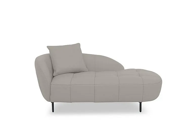 Bridgerton Leather Chaise - Silver Grey