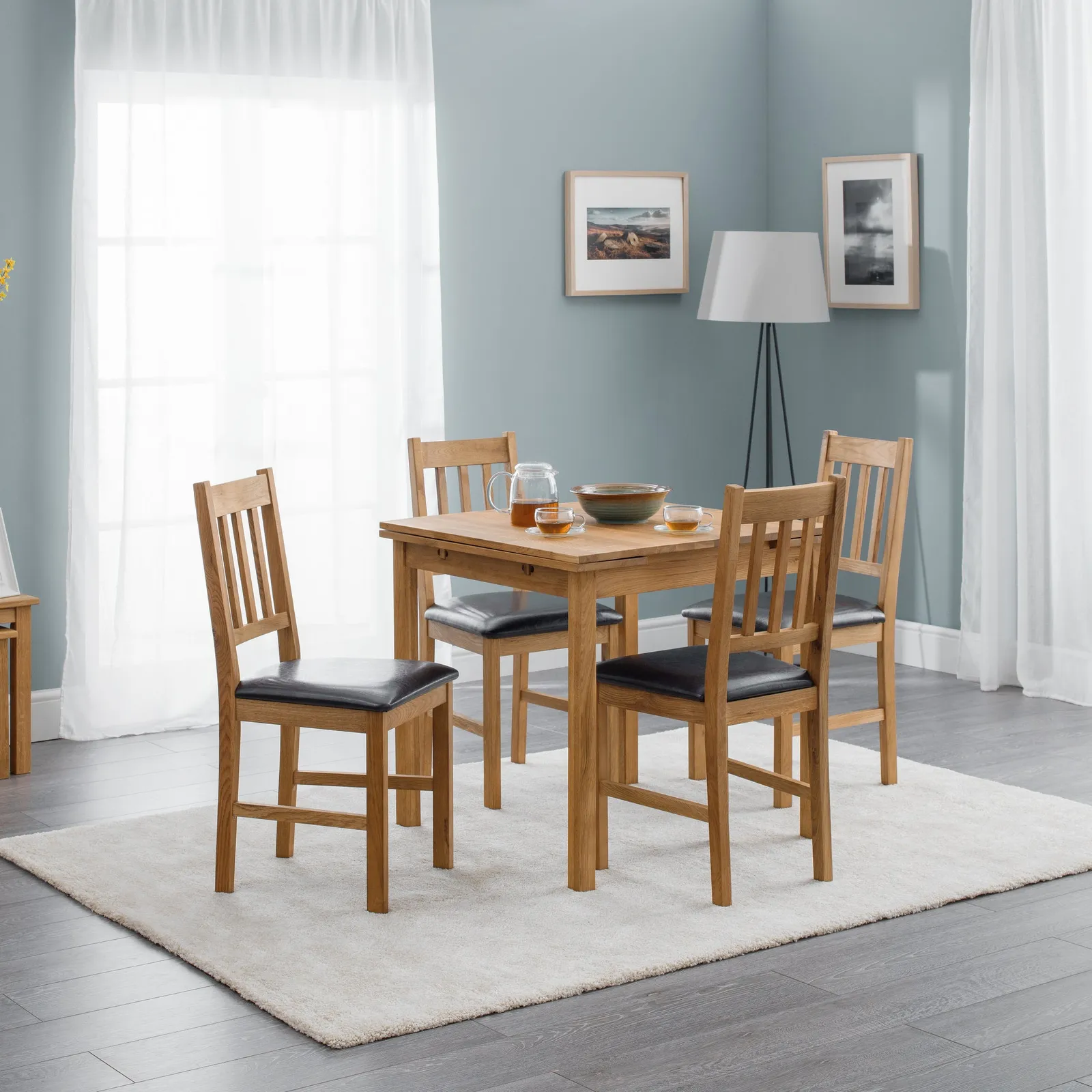 Coxmoor 4-6 Seater Square Extendable Dining Table, Solid Oak 2