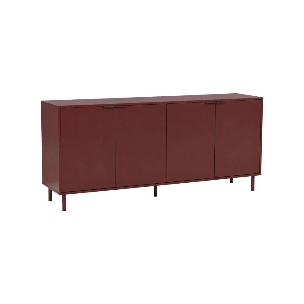 sweeek Sideboard 4 doors 160cm wood decor & metal in Burgundy 2