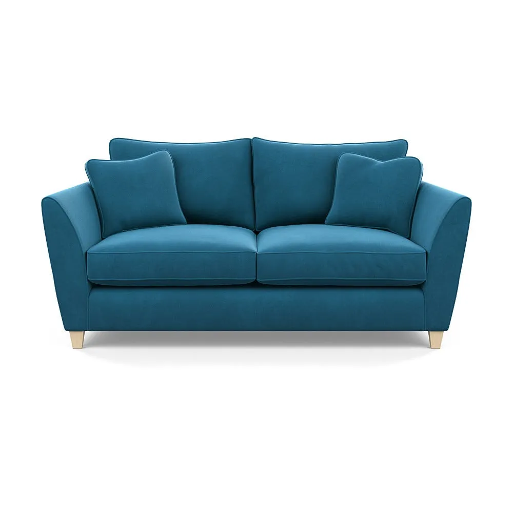 Heal's Torino 3 Seater Sofa Smart Velvet Ocean Natural Feet 1