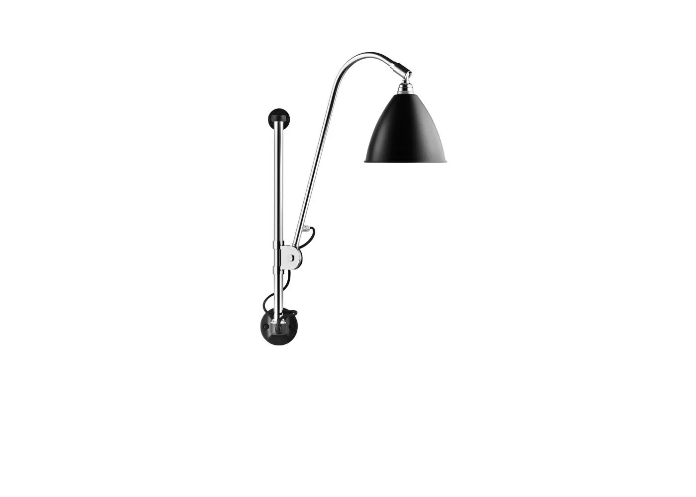 Gubi Bestlite BL5 Wall Lamp Chrome Base Black Shade