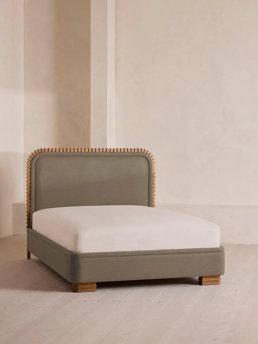 Angus Bed, Superking, Linen, Mushroom