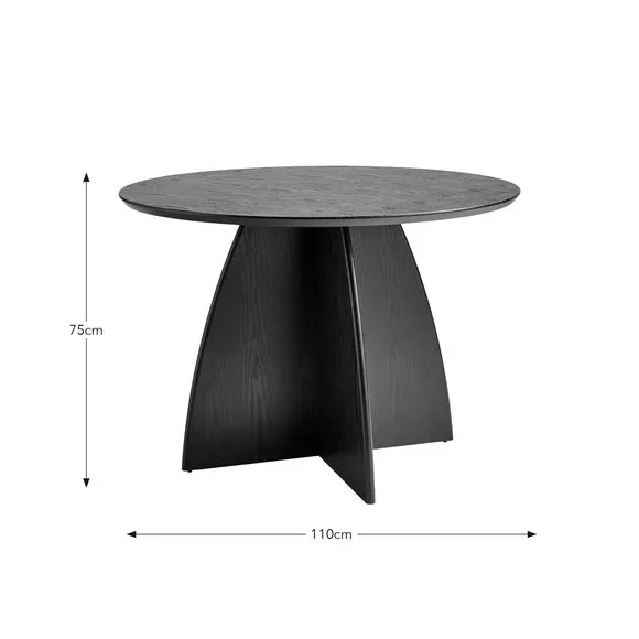 Effy 4 Seater Round Dining Table, Wood Effect 5