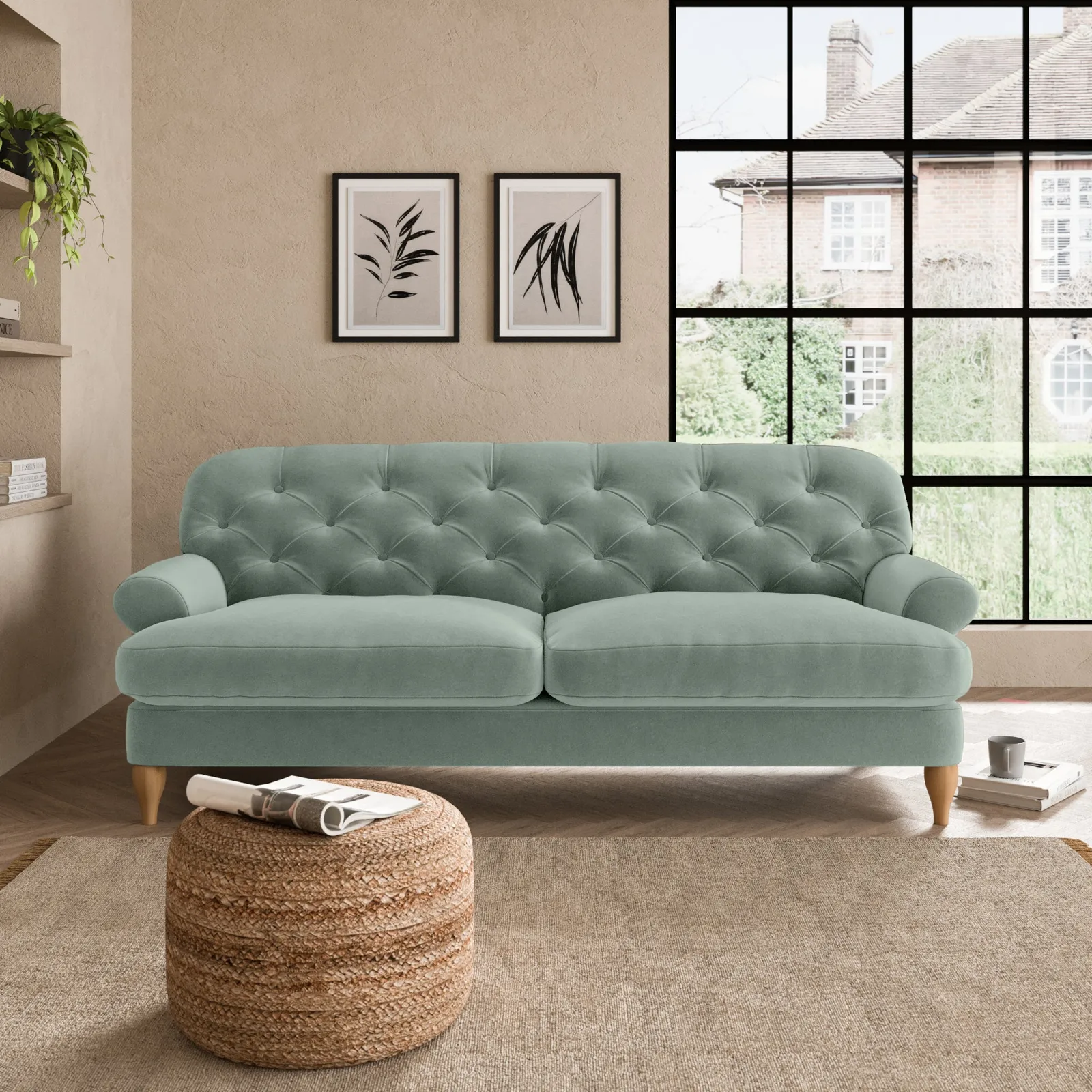 Canterbury Luxury Velvet 3 Seater Sofa Luxury Velvet Lilypad