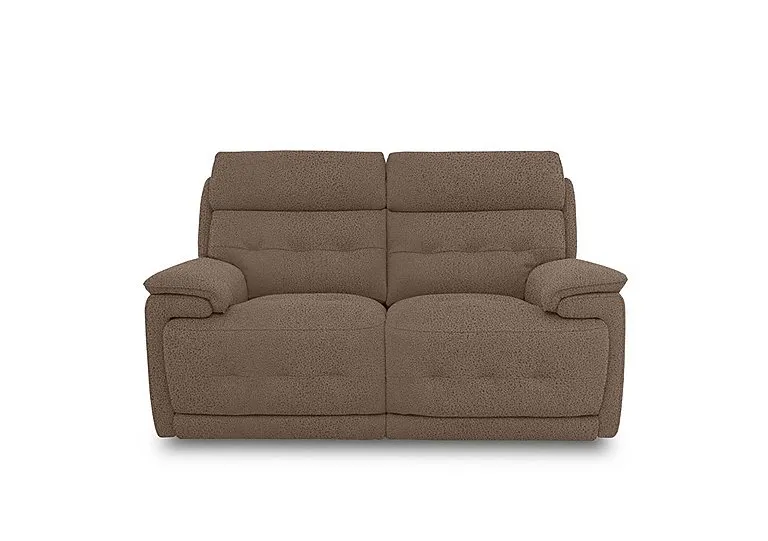 Brescia Fabric 2 Seater Power Recliner Sofa with Power Headrests - Hazelnut