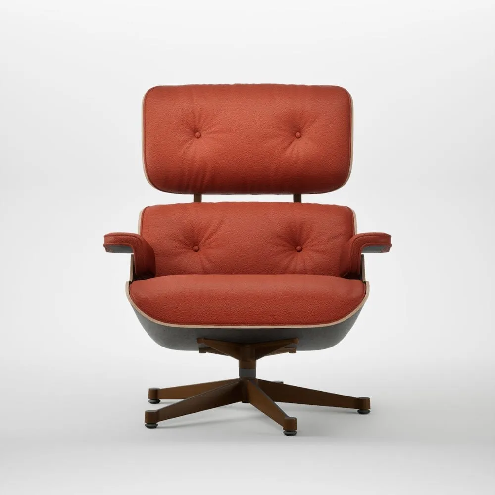 Eames Lounge Chair Cherry Natural Contemporary L50 22 Red Stone Polished Black Base 04 2