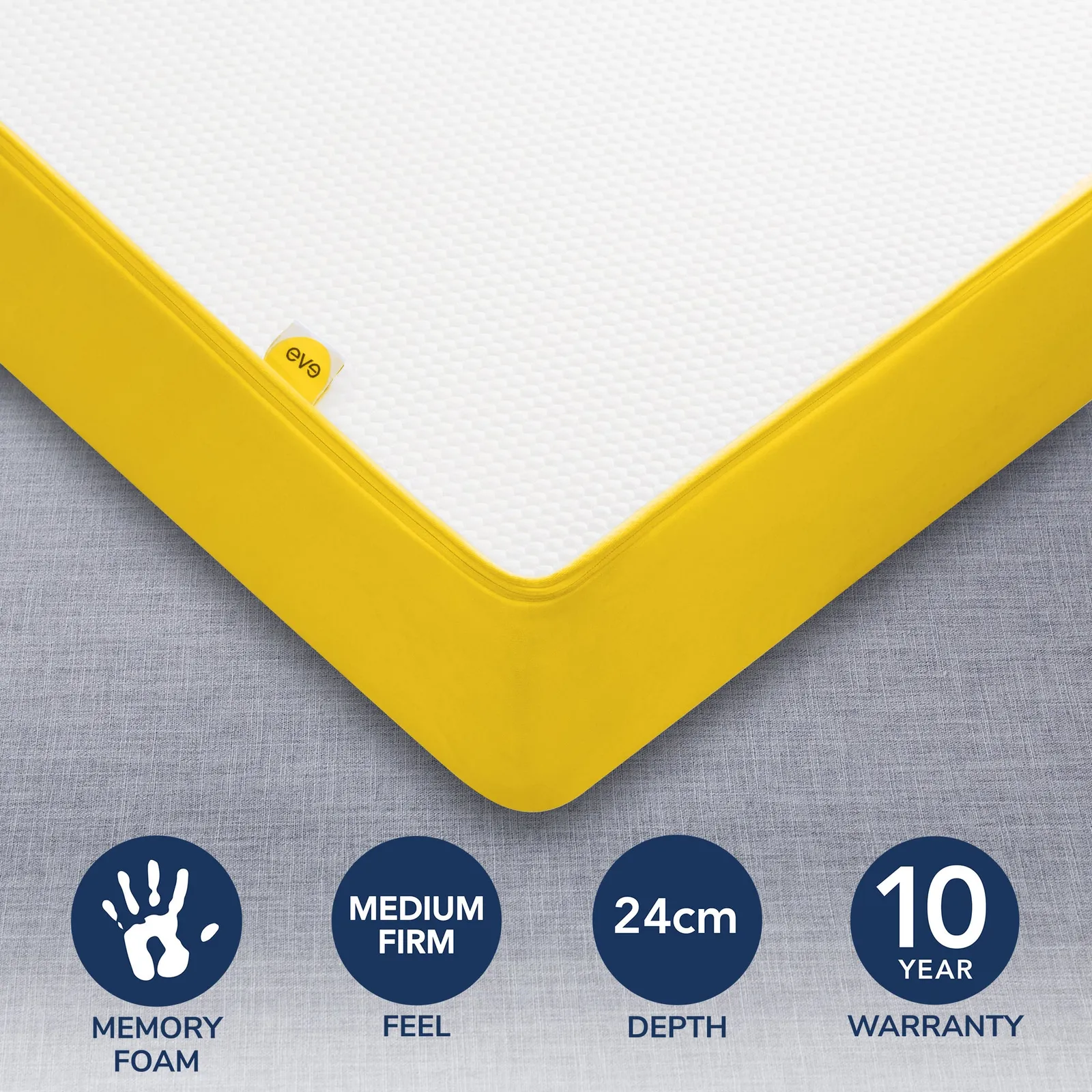 Eve Medium Firm Original Memory Foam Mattress Yellow