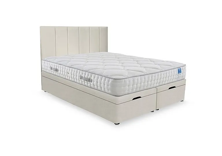 Memory Luxe End Lift Ottoman Divan Set - Super King - Plush Ecru