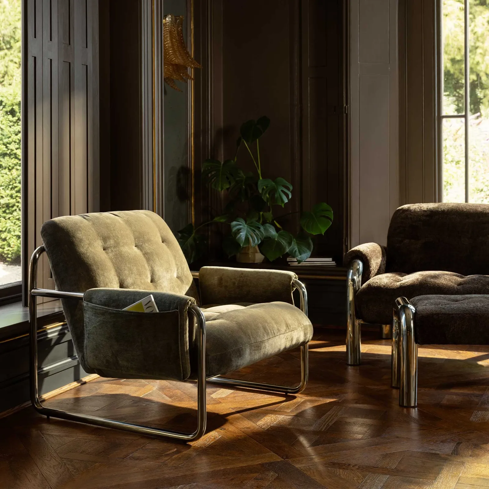 Zelda Lounge Armchair, Green Fabric | Barker & Stonehouse 2