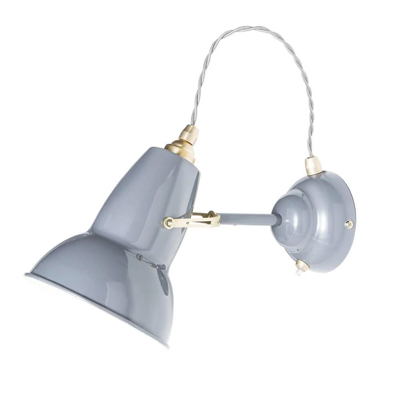 Anglepoise Orginal 1227 Brass Wall Light Elephant Grey