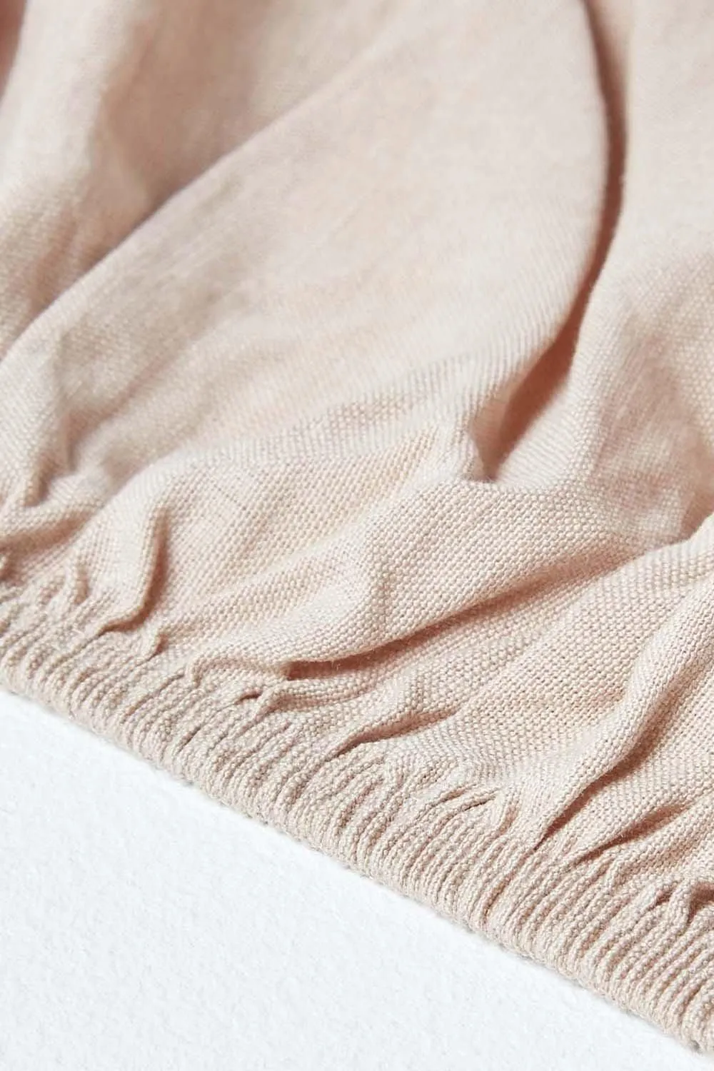 Homescapes Luxury Soft Plain Linen Deep Fitted Sheet 18 inch Deep in Natural 5