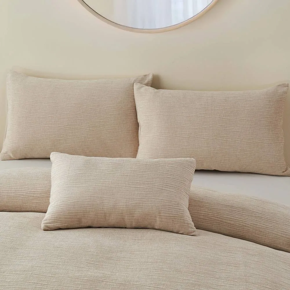 Portfolio Home Bergen Textured Abstract Duvet Cover Quilt Set With Pillowcase in Cream 3