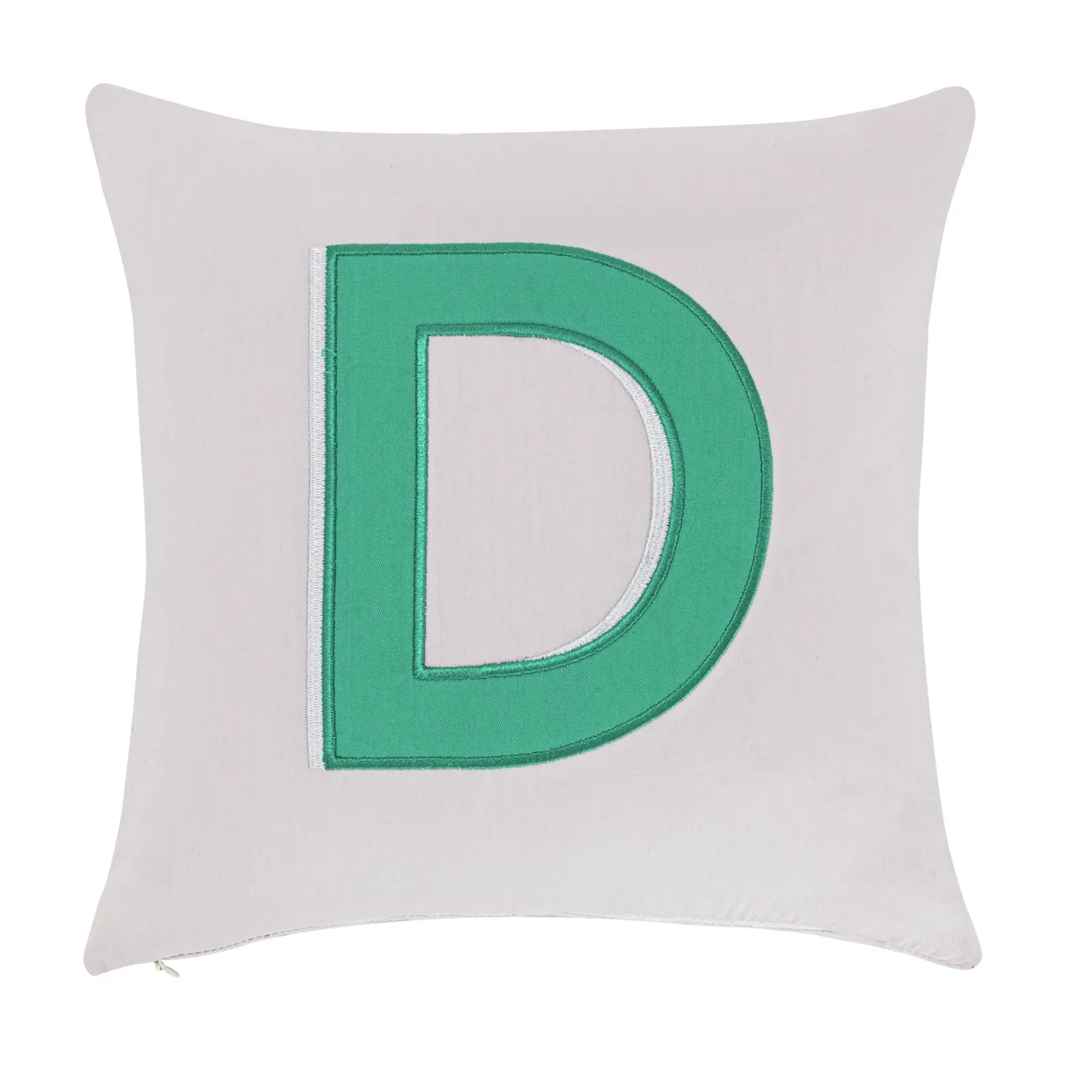 Argos Home Embroidered D Alphabet Cushion - White - 30x30cm