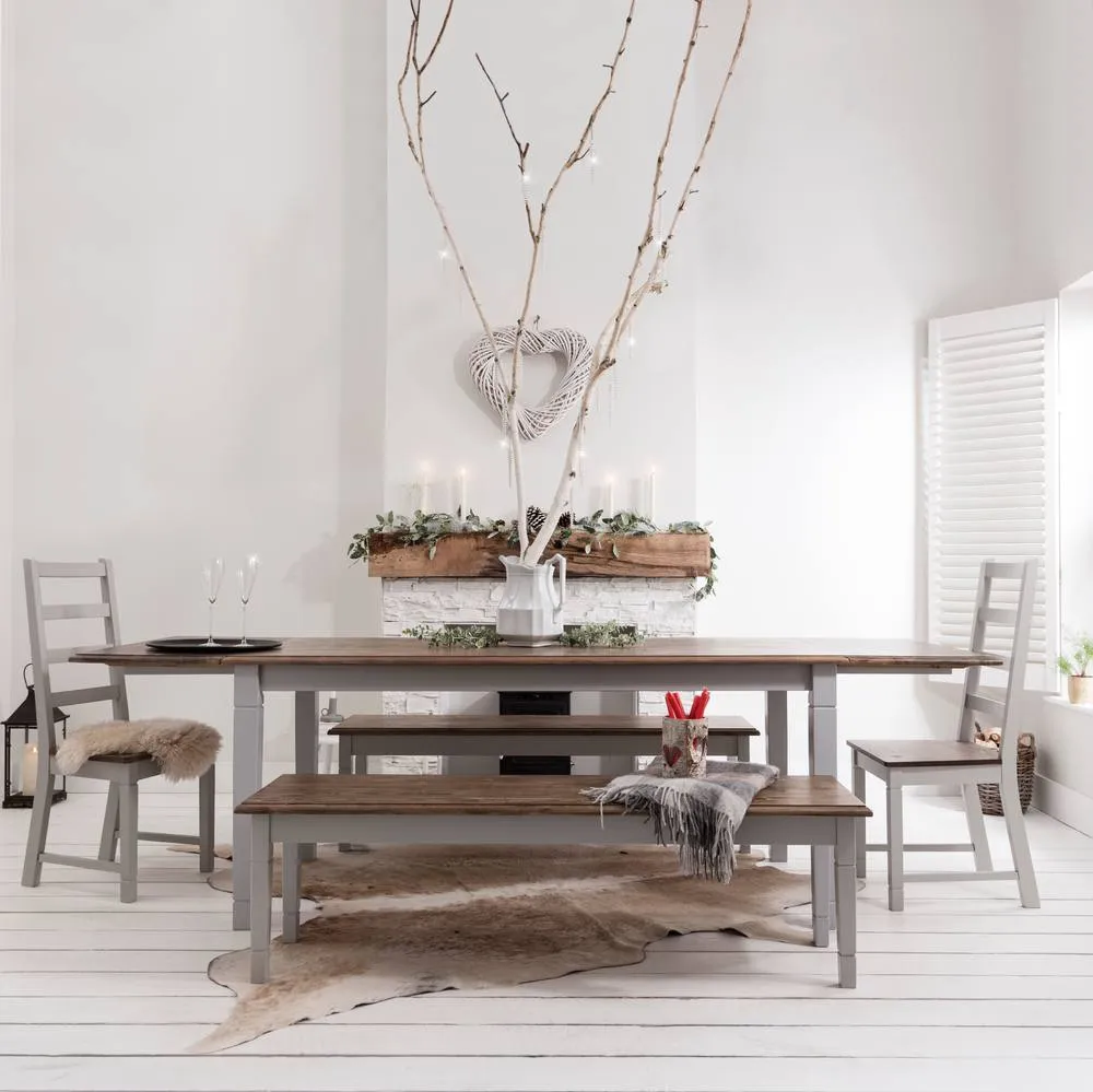 Nöa and Nani Canterbury Dining Table 180cm in Silk Grey and Dark Pine 5
